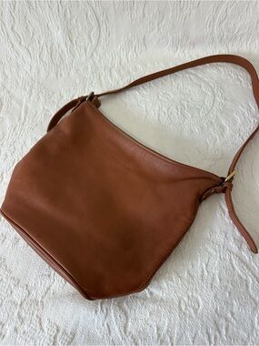 Medallion Cowhide Leather Tan Shoulder Bag